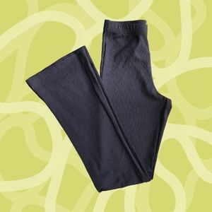Topshop ribbed flared black pants elastic waist